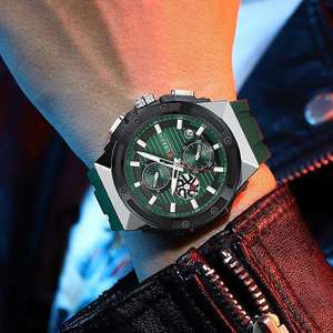 Montre à quartz Curren 8462 de haute qualité pour homme, bracelet en silicone, étanche, lumineuse, calendrier, classique, business, décontractée - Product Image 4
