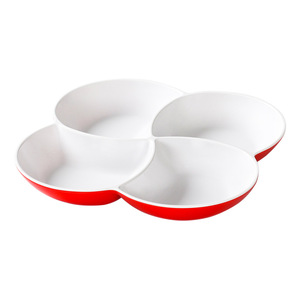 Platos de melamina de cuatro compartimentos, forma irregular, color sólido, para servir bocadillos en fiestas, divisor de frutos secos y nueces - Product Image 5