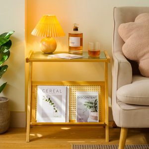 Modern Minimalist <b>Foldable</b> Side <b>Table</b> With Magazine Rack For Living Room Coffee <b>Table</b> <b>Wooden</b> Design - Product Image 2