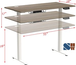 <strong>Adjustable</strong> <strong>Computer</strong> <strong>Tables</strong> <strong>Table</strong> Lift Base Leg for Sit to Stand up Standing Motorized White Office <strong>Desk</strong> - Product Image 1
