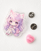 Vente en gros d'épingles en acrylique personnalisées imprimées, mignonnes, sur le thème de l'anime/des dessins animés, breloques transparentes pour chaussures