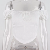 T-shirt d'été décontracté en tissu tricoté écoresponsable Spandex/Polyester, col carré, manches courtes, coupe classique, uni brodé