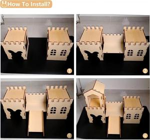 Lussuosa Casetta Moderna in Legno per Conigli con Nido, Gabbia Miniatura per Piccoli Animali, Uso Domestico - Product Image 6