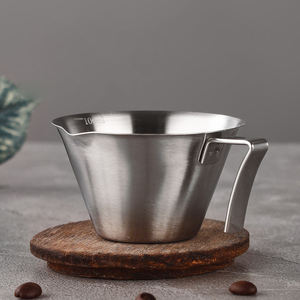 100ml Espresso tazza di misurazione con segni e beccuccio 304 acciaio inossidabile Espresso bicchierino in metallo per versare tazze di caffè in grani di pesatura - Product Image 3