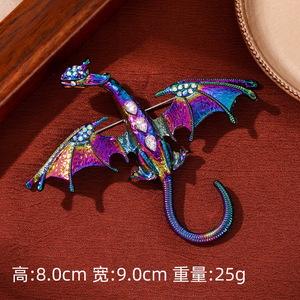 Niche tất cả các trận đấu kim cương <span class=keywords><strong>Corsage</strong></span> thời trang rồng Trâm nhúng <span class=keywords><strong>Pin</strong></span> động vật thằn lằn thằn lằn pterosaur Trâm cho đám cưới bên Quà Tặng - Product Image 6