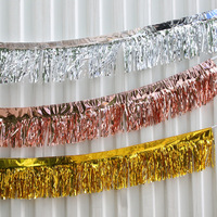 25cm * 2.75m coloré métallisé feuille gland toile de fond rideau pour fête d'anniversaire Photo fond douche nuptiale mariage décoration murale