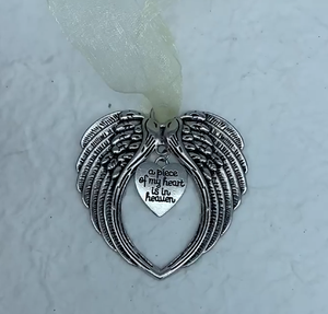 Cadeaux commémoratifs, cadeaux de sympathie pour la perte d'un être cher, ailes d'ange en argent, une partie de <span class=keywords><strong>mon</strong></span> cœur est au paradis, ornements - Product Image 2