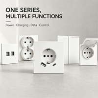 Prise murale européenne givrée blanche 10A, panneau combiné DIY, prise TV, ordinateur, téléphone, données, interrupteur électrique moderne pour la maison