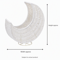 Panier lune blanche tressé à la main, organisateur de bureau en osier, rangement, décoration maison et bureau, vente en gros OEM, panier lune croissante