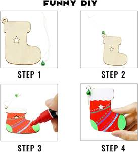 Ornements <span class=keywords><strong>de</strong></span> bricolage <span class=keywords><strong>en</strong></span> bois tranches <span class=keywords><strong>de</strong></span> bois vierges pré-percées inachevées artisanat <span class=keywords><strong>de</strong></span> Noël pour enfants et adultes bricolage vacances <span class=keywords><strong>de</strong></span> Noël - Product Image 4