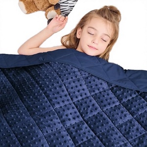 Coperta ponderata Sandman in microfibra trapuntata, traspirante, morbida e rinfrescante, per scuola e casa, blu navy - Product Image 4