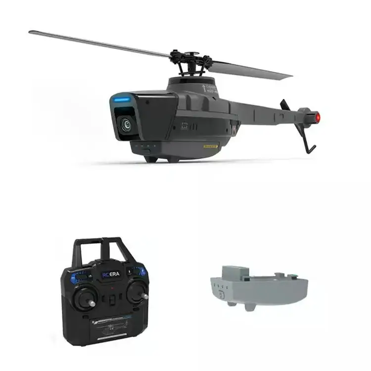 2023 New C128 Helicopter Drone 2.4G 6-Axis 720P HD Camera Optical Flow Localization Flybarless RC Toys Helicopter Drone