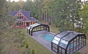 Cubierta de seguridad automática retráctil para piscina, cúpula personalizada, cubierta dura para piscina, función solar eléctrica, casa móvil de cristal para solárium - Product Image 6