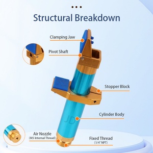 Pince robotique à doigt unique, pneumatique composée, à bascule, pour cylindres de 20 à 95 mm, avec rotation à 90° °   Pièces pneumatiques pour mécanisme de retournement - Product Image 6