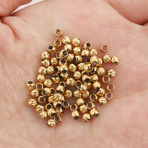Stainless Steel Gold Plated Melon Beads Round 6mm <b>Spacer</b> Beads For Jewelry Making DIY Bracelets Necklaces Patterned Beads - Product Image 3