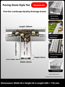 Accesorios de drenaje en forma de U de acero inoxidable 304 de alta calidad para pavimentación de adoquines, disponibles en una variedad de tamaños personalizables. - Product Image 3