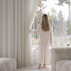 Rideaux en tulle design pour chambre et salon très hauts, cantonnières élégantes pour la décoration des fenêtres - Product Image 2