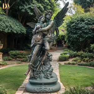 Statue de Cupidon et <span class=keywords><strong>Psyché</strong></span> en fibre de verre dorée, taille réelle, sculpture mythologique en résine pour la décoration de jardin - Product Image 2