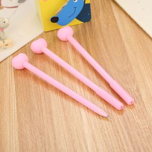 Promotional Creative Girl's Love Heart Shaped Pink Plastic Gel <b>Pen</b> With Manufacturer Printed Customized Logo for Student - Product Image 5