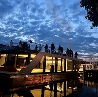 Yacht de luxe moderne en aluminium, bateau-maison, hors-bord, capacité de 6 à 10 personnes, certifié CE, maison flottante pour la pêche et les sports nautiques