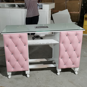 Nail Salon Furniture Manicure Tables Nail bar Station <strong>pink</strong> Nail <strong>Desk</strong> and <strong>Chair</strong> - Product Image 3