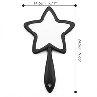 Miroir portable à poignée en forme d'étoile à cinq branches, finition chromée, pour les voyages, la beauté quotidienne, miroir de maquillage personnalisé à tenir en main