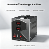 Stabilisateur de tension de type servo, régulateur avec affichage numérique AVR 500VA 1000VA monophasé, protecteur de tension domestique