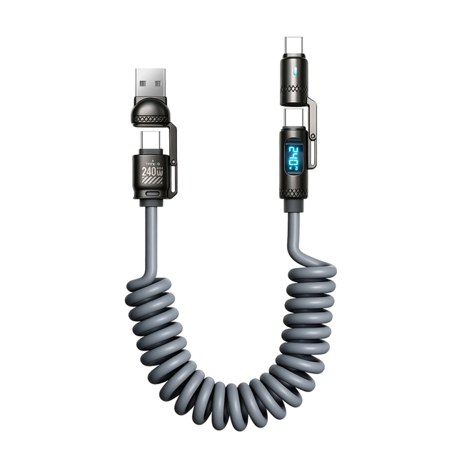 2 Meter High Quality 240W 4 in 1 Type c to Usb TPE Zinc Alloy PD Fast Charging Data Cable for iphone for Notebook