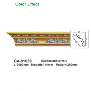 Laster-Molde de flores de yeso, <span class=keywords><strong>moldura</strong></span> de cornisa de techo tradicional, GA-81039 - Product Image 5