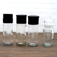 Récipient à épices en verre transparent de qualité supérieure, forme tube, avec bouchon en verre et en plastique, pour les essentiels de cuisine