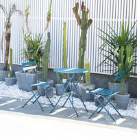 Ensemble table et chaises pliantes minimalistes style influenceur pour l'extérieur, idéal pour les salons de thé, les patios, les cafés et les vendeurs de rue