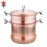 Ensemble d'ustensiles de cuisine de cuisine commerciale Pot inférieur à induction en acier inoxydable pour soupe Couscous Cuisson en métal pour la préparation des aliments