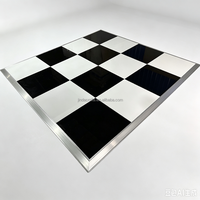 Panneaux de piste de danse modulaires emboîtables, noirs et blancs brillants, pour décoration de mariage en extérieur et en intérieur