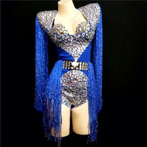 Traje de una pieza moderno para mujer, para discoteca, presentadora, pasarela, Gogo, con borlas, cosido a mano, de poliéster/raion, para escenario. - Product Image 4