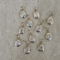 Pendentif solitaire personnalisé en moissanite pour femme, plaqué or 14 carats, CZ, argent sterling 925, collier personnalisable