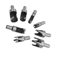 Juego de 8 brocas de acero al carbono Zeli con acabado de óxido negro, vástago de 6 mm, tipo garra para tapones de madera, para taladrar madera, 60 mm de longitud