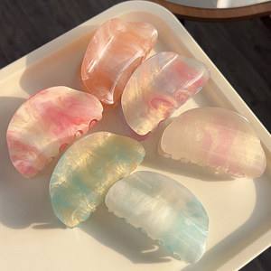 Fermagli per capelli in acrilico colorati effetto sfumato, stile coreano alla moda, di medie dimensioni, con logo personalizzato, per ragazza, all'ingrosso - Product Image 4