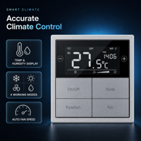 Panneau de thermostat multifonction Ruegen KNX, matériau métallique, couleur personnalisable, gamme complète de modèles, design attrayant