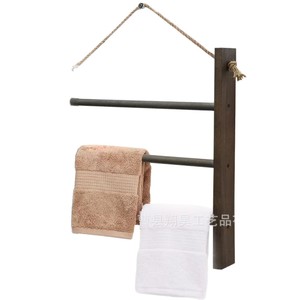 Toallero de Madera de 3 Niveles, Montado en la Pared, Almacenamiento para Baño, Multiusos - Product Image 5