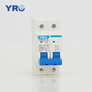 YRO Brand 10kA 6kA 4.5kA AC MCB 15 Amp 16Amp 20A 32A 40A 50A 63A 2P