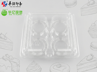 Gobelet carré transparent jetable en PET thermoformé 38 K32 avec couvercle pour desserts et gâteaux