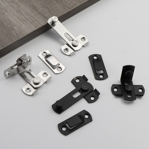 Loquet de porte en acier inoxydable, argenté et noir, épaissi, pour armoire, installation facile, style traditionnel - Product Image 2