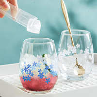 Tasse à bière en verre magique personnalisée, fleurs de cerisier transparentes, tasse à couleur changeante, tasse à café créative, vente en gros