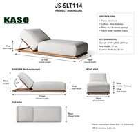 Chaise longue de piscine moderne en teck pour hôtel, mobilier d'extérieur réglable, lit de jour pour resort, plage, patio, chaise longue de jardin en bois