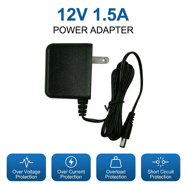Customized 12V 1.5A Power Adapter Black 5.5*2.1mm/5.5*2.5mm Transformer 18W DC Power Supply Wall Mount 12V 1.5A Adapter