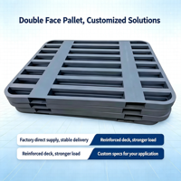 Palette en acier double face, revêtement poudré, robuste, entrée à 2 voies, empilable, pour entrepôt industriel, stockage, sur mesure, OEM