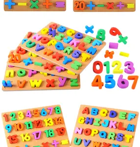 Aprendizaje Temprano Abc educativo Montessori letra bloques 3D alfabeto rompecabezas de madera
