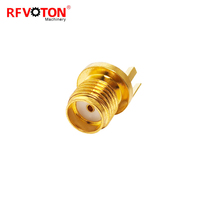 Usine bas prix SMA plaqué or Sma femelle Jack Hembra Pcb Edge Mount Rf Coaxial 1.7mm cuivre connecteur fin lancement en Stock