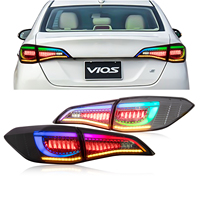 Ensemble de feux arrière LED RGB de remplacement pour Toyota Vios 2019-2022 avec commande par application, clignotants dynamiques séquentiels, lentille fumée
