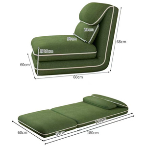 Canapé Pliant Paresseux Orange Gris Vert à Prix Abordable en Tissu Corduroy Personnalisé - Product Image 2